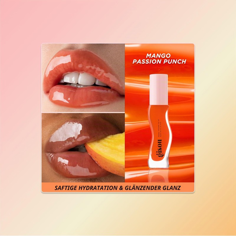 Honey Infused Lip Oil (Mango Passion Punch, Small) Gisou
