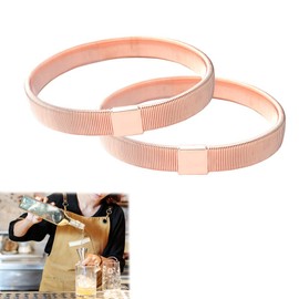 CHENGZI 1 Pair Rose Gold Metal Stretch Elastic Non Slip Shirt Sleeves One Size, Rose-Gold