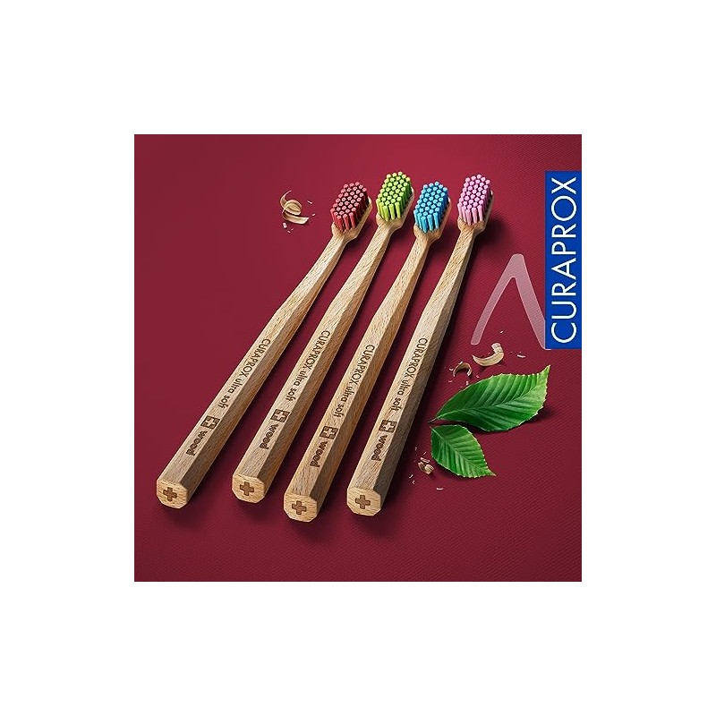 Cepillo de dientes de madera Curaprox CS: cuidado bucal ecológico
