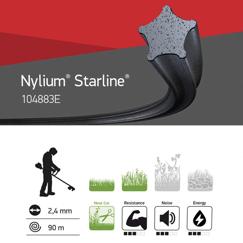 OREGON 104883E Nylium Star Strimmer Line, 2.4 mm, 90 m