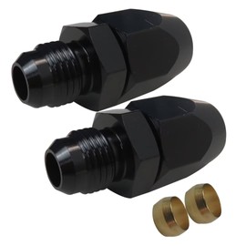 2Pcs Black 6AN Fuel Hardline Tube Fitting3/8" Compression Fittings,Fuel Fine Fittings PEFE Fitting by ATIODYUUK