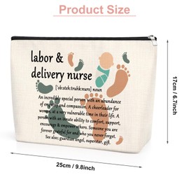 L&D Nurse Gifts Makeup Bag Nurses Week Gifts Ideas L&D Nurse Appreciation Presents Travel Cosmetic Pouch Superhero Nurse Gifts Inspirational Thank You Gifts for Nurse Birthday Zipper Pouch
