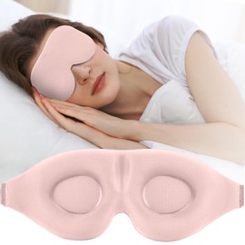 ZGGCD Sleep Mask for Side Sleeper, Light Blocking Sleeping Eye Mask for Women Men, 3D Contoured Cup Night Blindfold, Luxury Eye Cover Eyeshade with Adjustable Strap for Travel, Nap, Pink