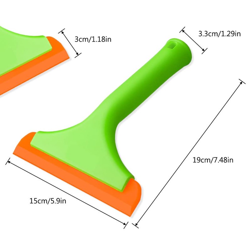 3 Pcs Flexible Silicone Squeegee, FineGood 5.9” Blade Window Squeegee