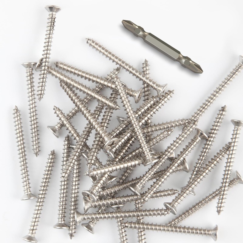 Hinge Wood Screws #9 x 2", 40 Pcs, 410 Stainless