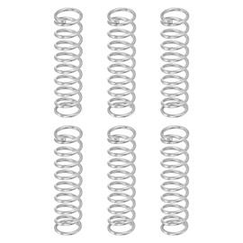 sourcing map 6Pcs Compression Springs, 1mm Wire Diameter x 9mm OD x 35mm Length 304 Stainless Steel Extension Spring Ballpoint Pen Pressure Springs for Shop Home Repairs, Silver