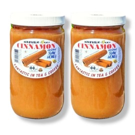 NATURZ BEEZ RAW HONEY & CINNAMON 5.5Lb  Each  Glass Jar 44oz 100% PURE UNFILTERED USA HONEY