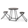 COSTWAY Bar Table and Stools Set of 3, Round Pub