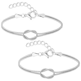 CANRNYACBZ Pack of 2 14K knot bracelet, gold, partner bracelets, couple bracelets, couples gifts, matching couple bracelet, Copper, No Gemstone