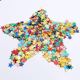 SIPRKAICT Multicolor Star Foil Confetti(0.6 inch) Glitter Rainbow Table Metallic Confetti for Mexican Engagement Fiesta Cinco De Mayo Party Decorations(3.52 oz)