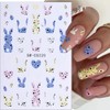 6 Sheets Easter Nail Art Stickers 3D Self-Adhesive Bunny Nail