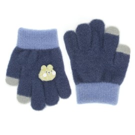 CHEERYMAGIC Kids Winter Gloves Warm Knitted Soft Gloves Cute Rabbit Thermal Full Fingers Stretch Gloves Outdoor School Costume Daily Wearing for Boys Girls A9TZWZST (Blue, 1-3 Year)