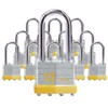 XanHen Keyed Alike Laminated Steel Padlocks with Long Shackle for