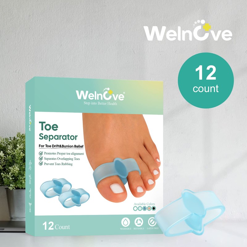 Welnove Toe Separators with 2 Loops - Pack of 12