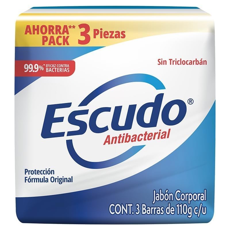 Escudo Antibacterial, Jabón Corporal en Barra de Protección Neutra, Paquete