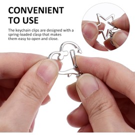 20 piezas Clips para Llaveros Forma de Corazón y Estrella Cierres Giratorios de Langosta Metálicos Plateados de Accesorios Multifuncionales para Bolsos y Joyería
