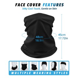 Awumbuk Neckerchief Men & Women Pack of 4 - Multifunctional Scarf Unisex Seamless Bandanas, Sports & Motorcycle | Breathable, Windproof, Sun Protection | Outdoor Work Cycling Running, black, Unit size
