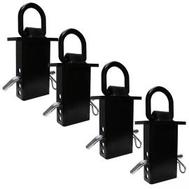 Boxer Tool Heavy Duty Trailer Adjustable Stake Pocket D Ring 4 Pack 12,000LBS - Fits 2x4