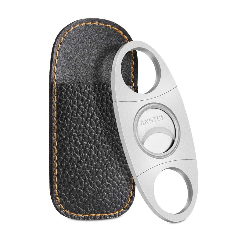 Anntuk Cigar Cutter Stainless Steel Guillotine Double Cut Blade in