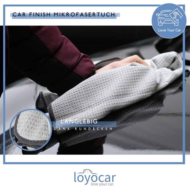 LOYOCAR 1 x Soft Car Drying Cloth Waffle Structure 55