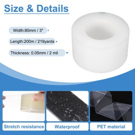 PATIKIL Removable Protective Film Tape, 3 Inch x 656 ft PE Surface Protective Scratch Film Tape Roll for Furniture Electrical Appliances Plastic Hardware No Stickiness Clear