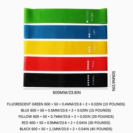 X-Light Rubber Resistance Band Green - Ideal Exercise Band for Home Gym, Physio, Pilates - Stretch Bands for Women & Men - Fitness Equipment for Strength Training, Flexibility, Workout