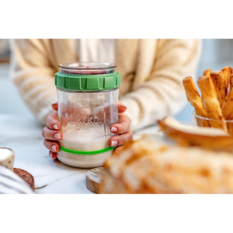 Kefirko Sourdough Fermenter, Glass Jar, Measuring Spoon, Fermentation Clock &