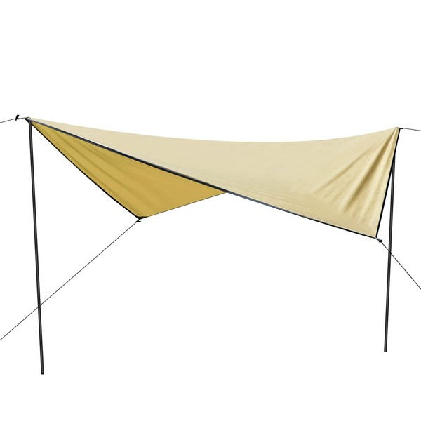 YSSOA Camping Tarp Waterproof with Poles, Hammock Rain Fly Lightweight,