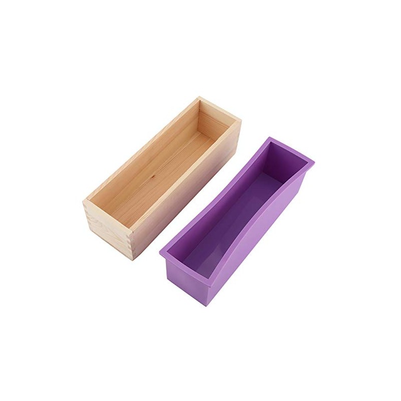 Moldes de jabón de Silicona, Caja de Madera, Capacidad Rectangular