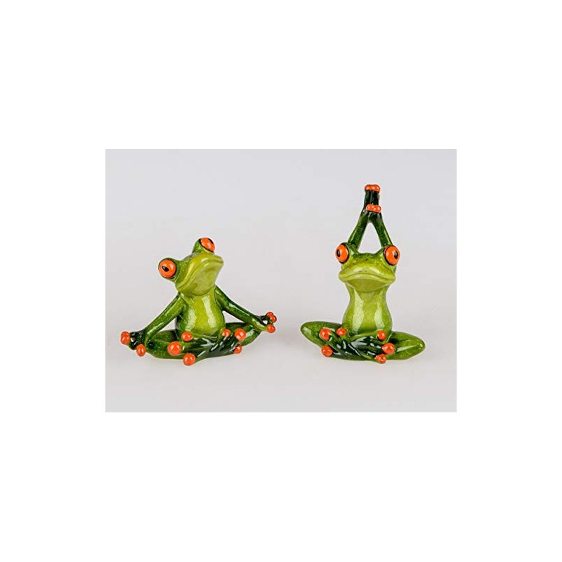 Decorative frog figure sitting in yoga posture, 1 of 3