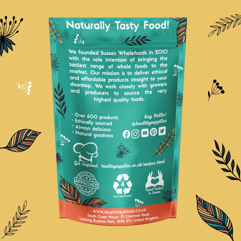 Sussex Wholefoods: Organic Red Split Lentils 500g - Protein-Packed, Quick-Cooking