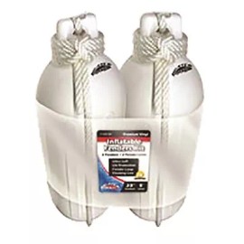 MARPAC Boat Fender Kit 2 Pack 6.5" x 23" WHITE Bumper w/ 3/8" x 6" Line 7-6521