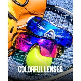 KALIYADI Sports Sunglasses for Men, Upgraded Polarized Sunglasses Men UV400 Protection for Cycling Driving 2 Packs (Grey/Purplish Red)