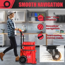 Upgraded Steel Construction Front Wheels,Packout Caster Wheel kit fit for Milwaukee Packout Rolling Tool Box- Accessories for Packout Toolbox,200 Lbs Capacity