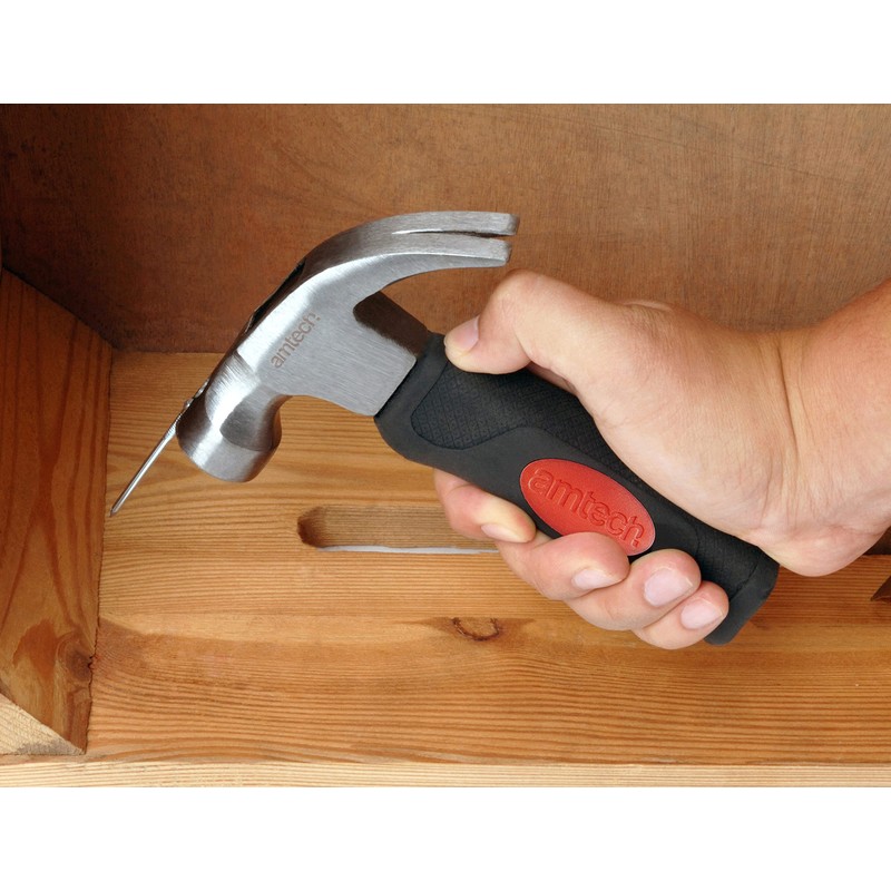 Amtech A0200B Magnetic Stubby Hammer 10oz Mini Hammer with Cushion