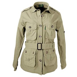 Tag Safari Jacket for Women, Lightweight, Multi Pockets, Perfect for Explorers,Photographers and Journalists - Stone - Large