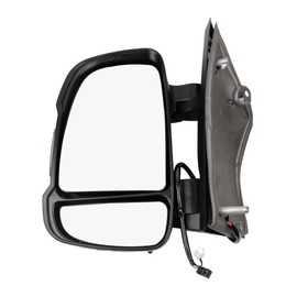 Dasbecan Left Driver Side Mirror Replacement CH1320376 for Ram Promaster 1500 2500 3500 2014-2019 Heated Power Glass Manual Fold Turn Signal Light Temperature Sensor Short Arm 8+2 Pins 55VE99JXWAE