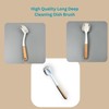Afnax Dish Cleaning Brush with Handle Built in Scraper, Bamboo