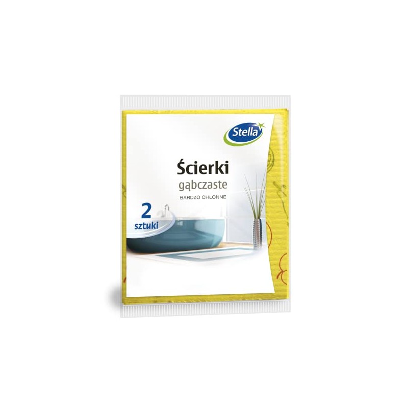 Stella ST1-PS-1699 Sponge Cloths Pack of 2 Large Yellow