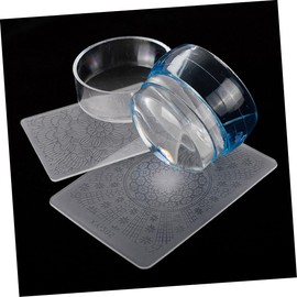 FOMIYES 3sets French Nail Stamper with Mixed Color Plates Scrapers Compact Nail Art Stamping Tool for Easy Manicure Designs Lightweight Portable