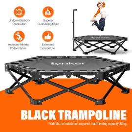 lynker 40" Foldable Mini Fitness Trampoline - Indoor Exercise Rebounder for Adults