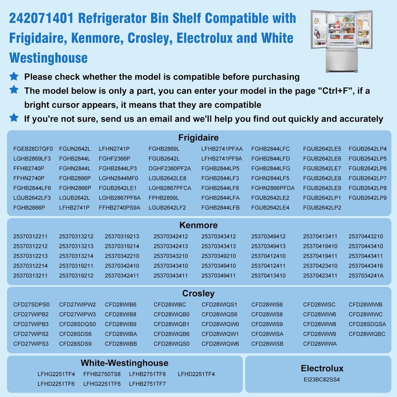242071401 Refrigerator Door Bin