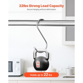 VEVOR S Hooks 40 Pack, 3.4 Inch Metal S Shaped Hangers of 22.05 LBS Load Capacity, Heavy Duty Stainless Steel Hanging Hooks for Hanging Plants, Jeans, Clothes in Garden, Closet, Kitchen, Bathroom