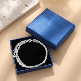 CASSIECA 925 Sterling Silver Bracelets for Women Ladies Silver Bracelets Layered Dainty Link Chain Bracelet Adjustable Stackable Beaded Bracelets for Women Girls