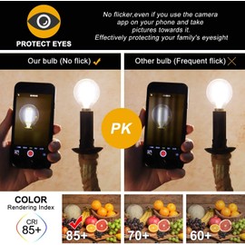 Leools E12 Frosted LED Bulbs, 40W Candelabra Dimmable Chandelier Light Bulbs 2700K Warm White G16.5 4W E12 g50 Vintage Globe LED Filament Edison Candle Bulb with Decorative 6Pack