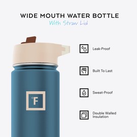 IRON °FLASK Camping & Hiking Hydration Flask with Straw, Wide Mouth Insulated Stainless Steel Sports Water Bottle - 22 oz Dream Sunset