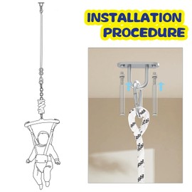 Baby Jumper with a Ceiling Hook for Infant & Toddlers, Baby Door Jumper with Adjustable Chain, Protable Baby Jumpers and Bouncers for Indoor/Outdoor, Baby Doorway Jumper with Soft Rug