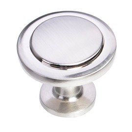 South Main Hardware 10-Pack, SH3055-SN-10 Modern Round Pull Knob, 1-1/4", Satin Nickel