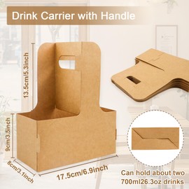 30 Pcs Drink Carrier with Handle, Heavy Duty, Foldable Cup Holders for Hot & Cold Drinks, Ideal for Coffee, Tea, Takeout & Delivery, Portable and Reusable!