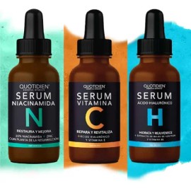 Kit 3 Serum Vitamina C + Suero Acido Hialuronico + Serum Niacinamida Skincare para Todo Tipo De Piel - Toner Skin Care Piel Grasa - Limpiador Facial -